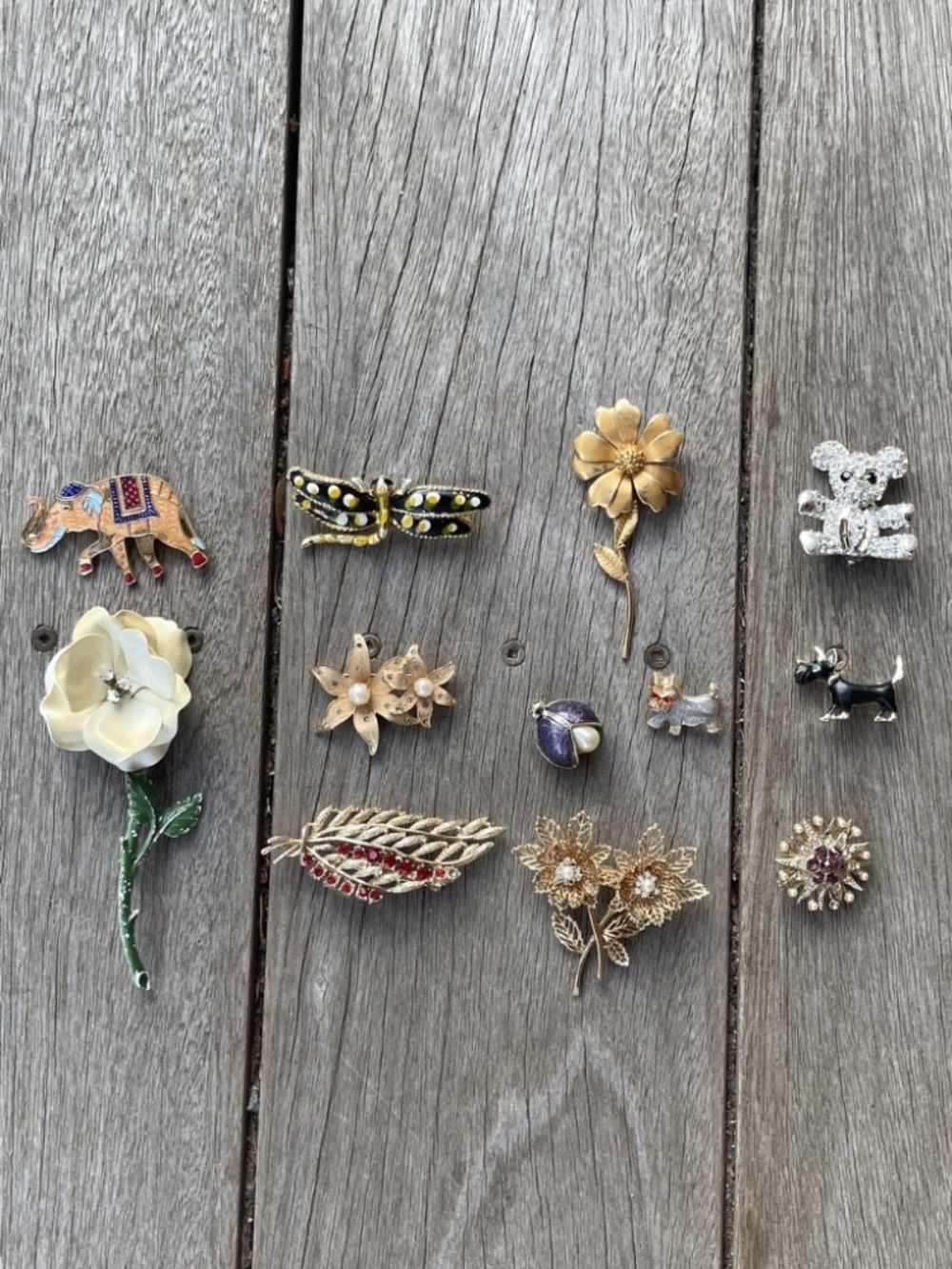 Vintage Broken Brooch Lot Repurpose Craft Harvest Missing Parts Lot of 12